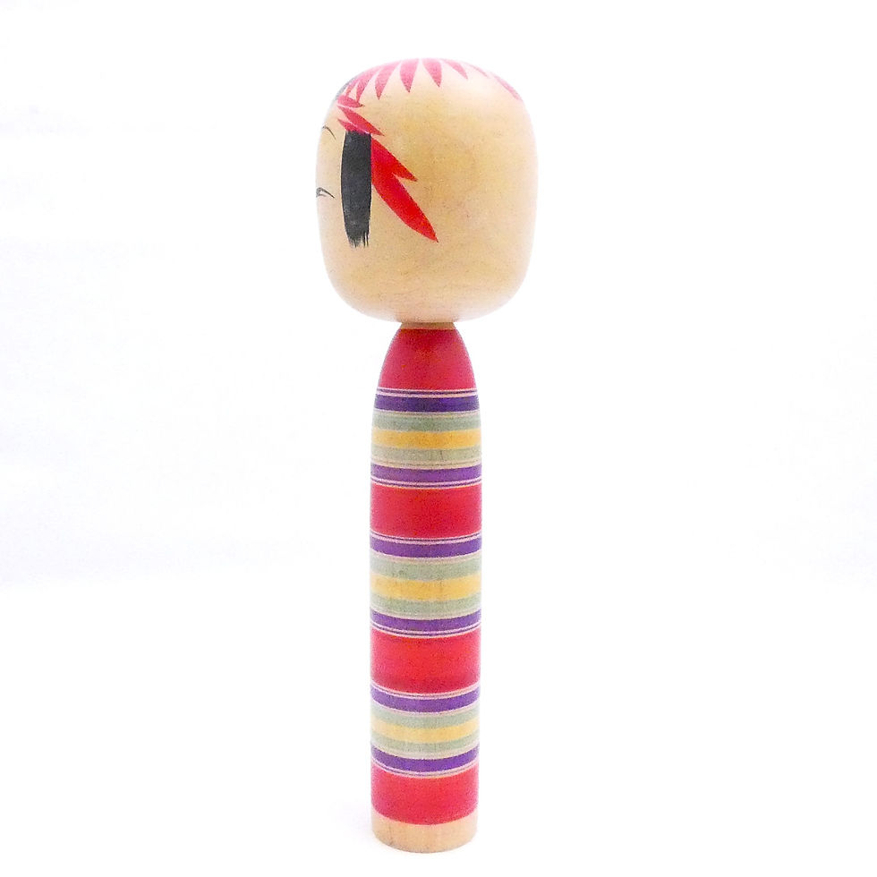 Thumbnail: ♢KM087 Vintage Japanese Kokeshi Doll by Chiyoji Matsuzawa Signed Wooden Folk Art 1983 24cm