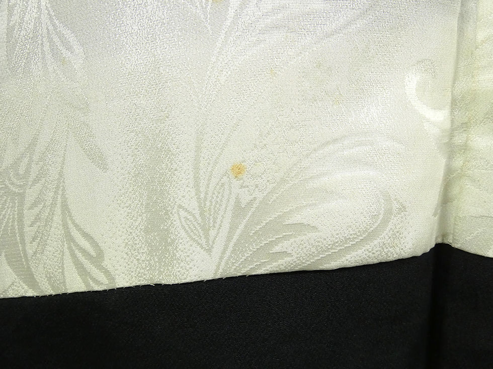 Thumbnail: ◇KWH104 Black Haori (kimono jacket) with tie, pure silk, black, vintage, antique.