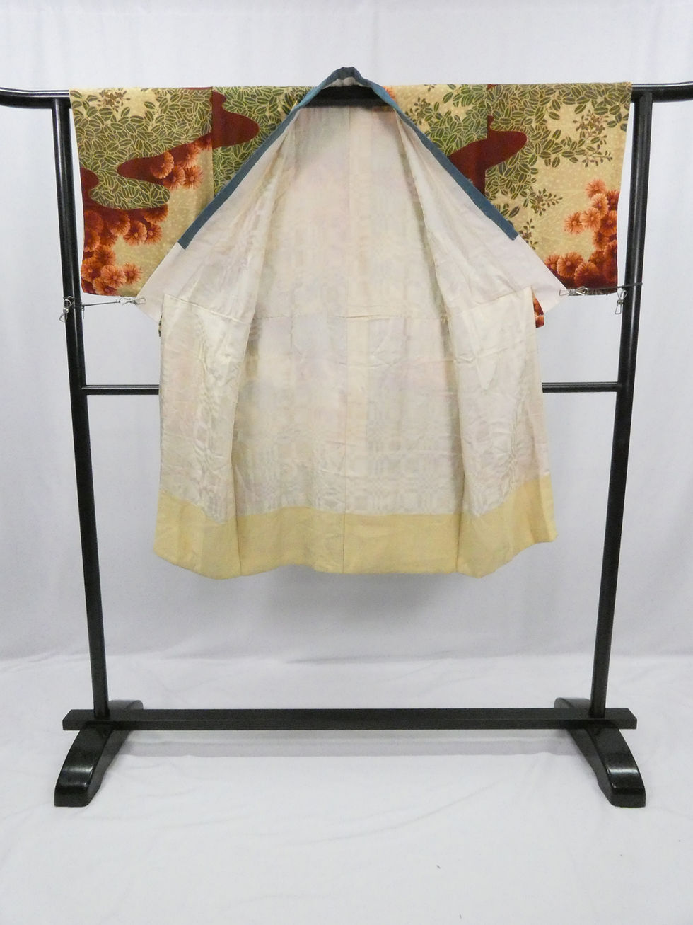 サムネイル： ◇KWJ020 襦袢 黄色 正絹 縮緬 古着 アンティーク