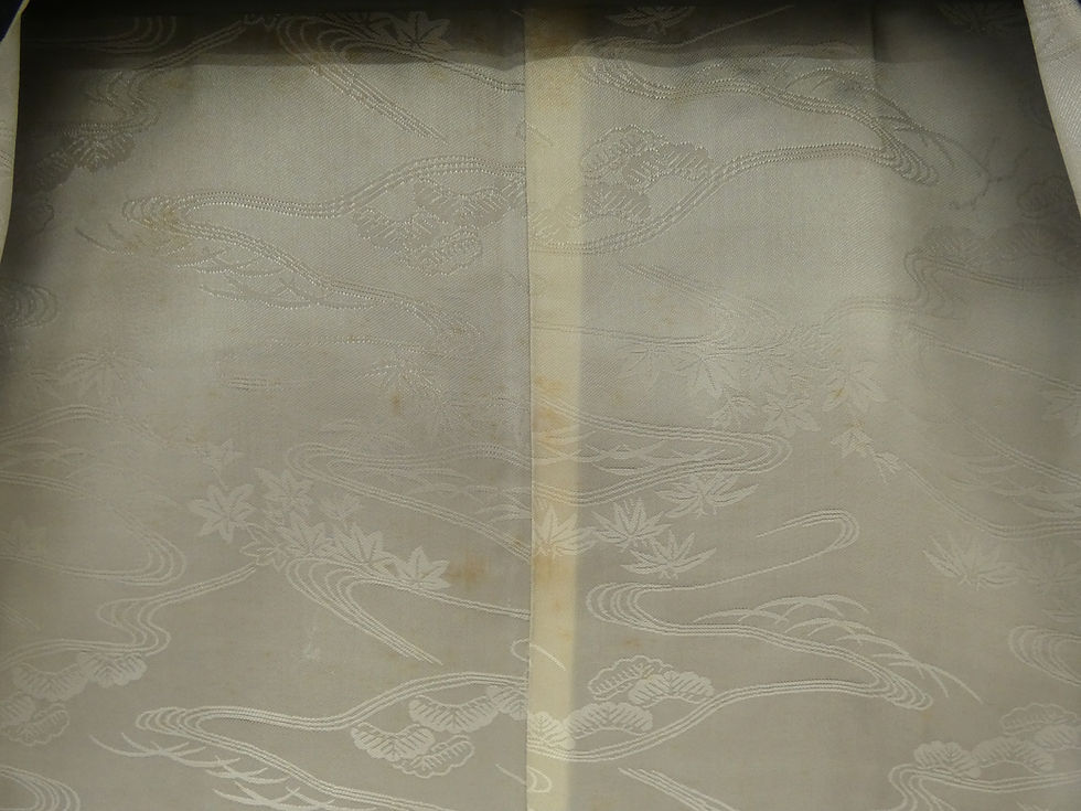 Thumbnail: ◇KWH133 Black Haori (kimono jacket) with all-over pattern, pure silk, black, vintage, antique.