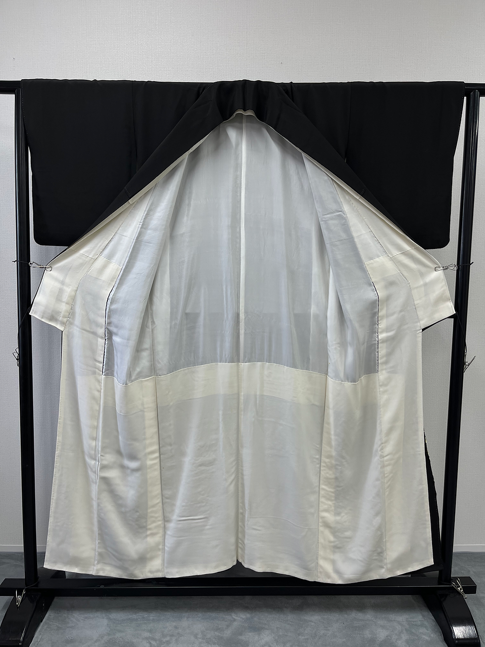 Thumbnail: ◇KWT003 Black formal kimono (kurotome) - vintage Japanese clothing