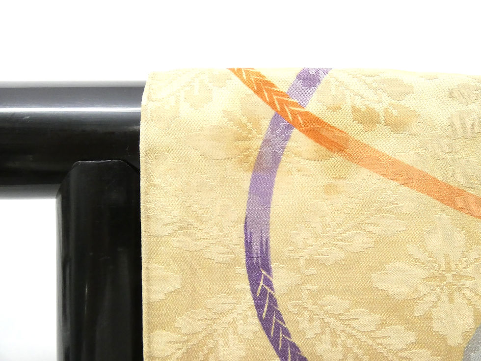 Thumbnail: ◇KWH046 Haori (Japanese jacket) with tie, silk, beige, vintage, antique.