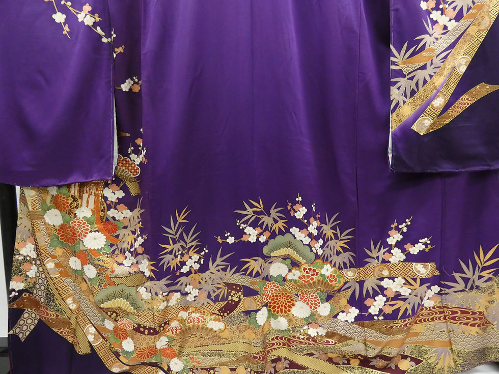 Thumbnail: 【KWF040】Pure Silk Furisode Kimono, Purple | A gorgeous garment embodying the beauty of Japanese tradition.