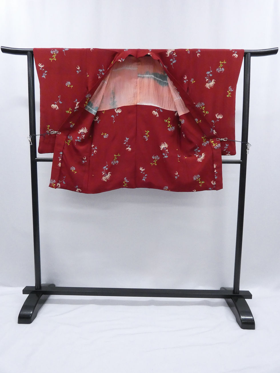 Thumbnail: ◇KWH061 Haori (Japanese jacket), pure silk, lined, reddish, antique.