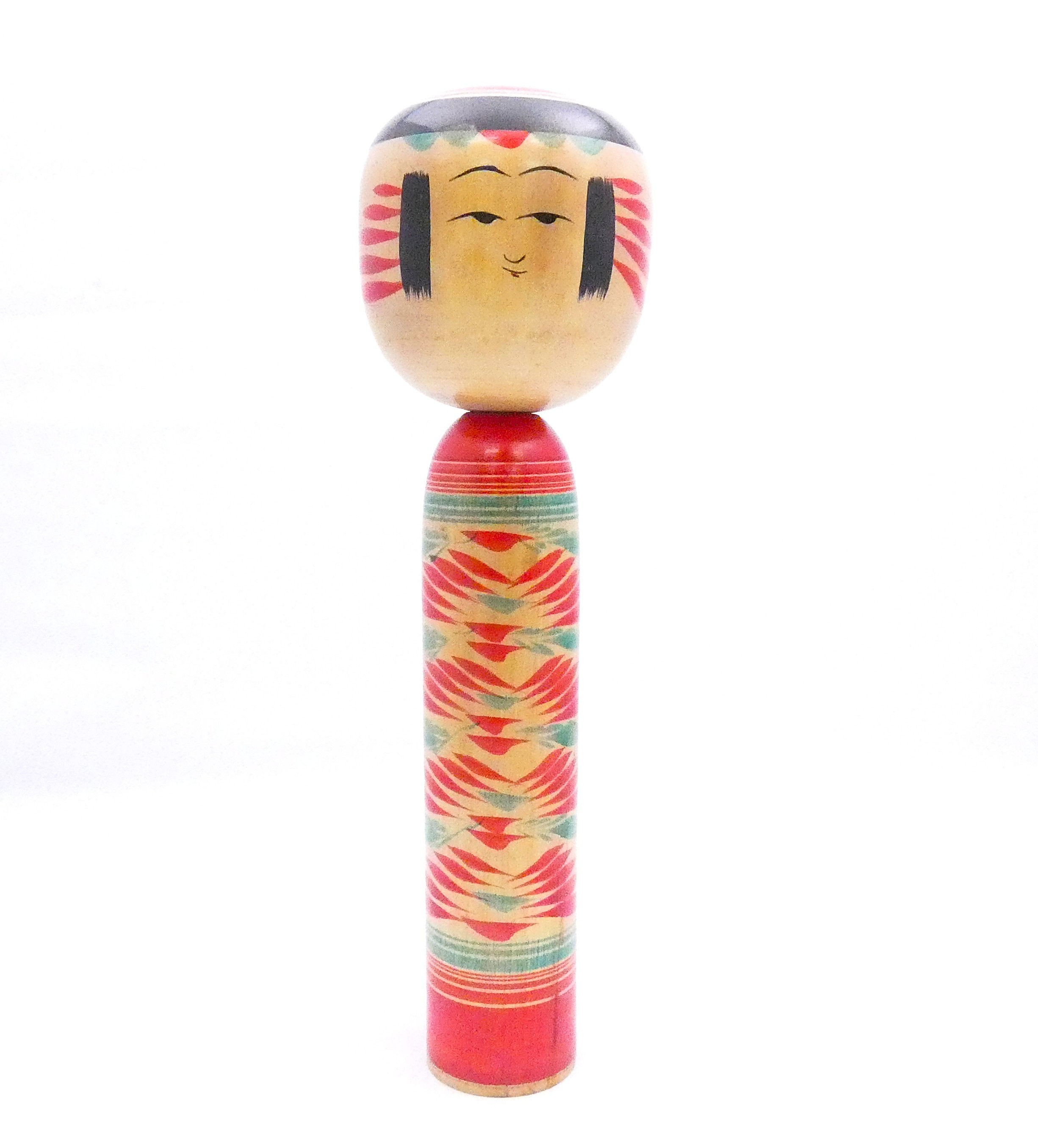 ♢KM085 Traditional Japanese Kokeshi Doll by Naomi Umeki Wooden Handmade Folk Art 29.5cm