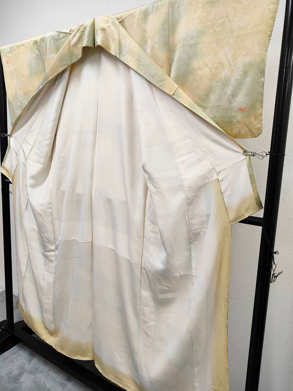 Thumbnail: ◇KWK024 Kimono, Lined Kimono, Yellow, Vintage, Retro, Japanese Clothing