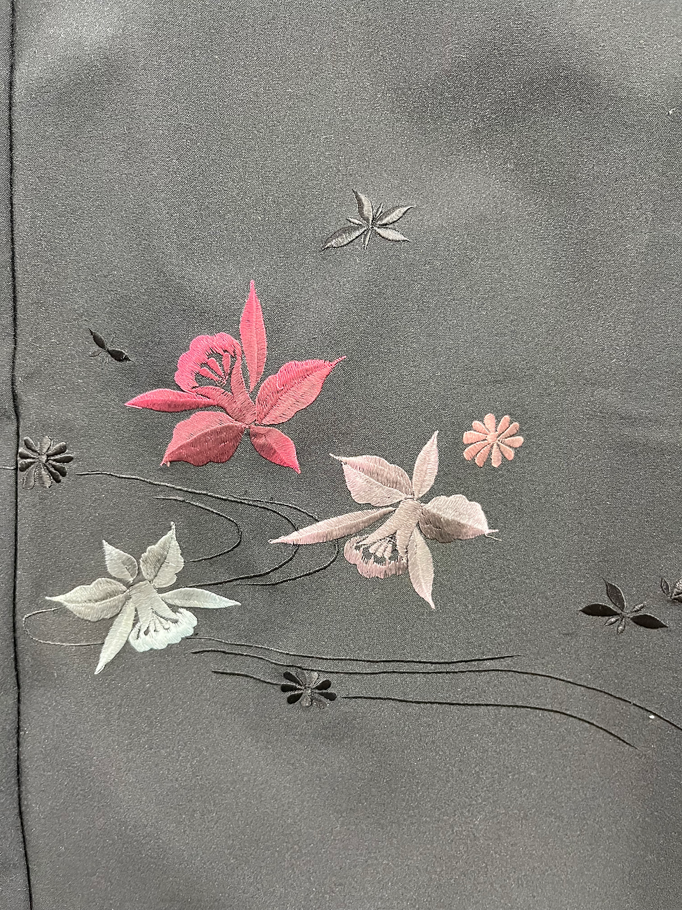 Thumbnail: ◇KWH039 Haori (Japanese jacket) - Black haori with tie - Vintage, retro, Japanese clothing