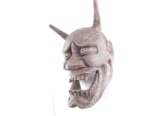 KM064 般若 お面 開運 魔除け 招福 縁起物 壁掛け 置物 | Antiques