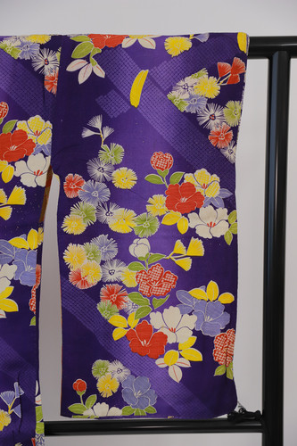 花 長羽織 アンティーク 羽織紐付き リユース☆425