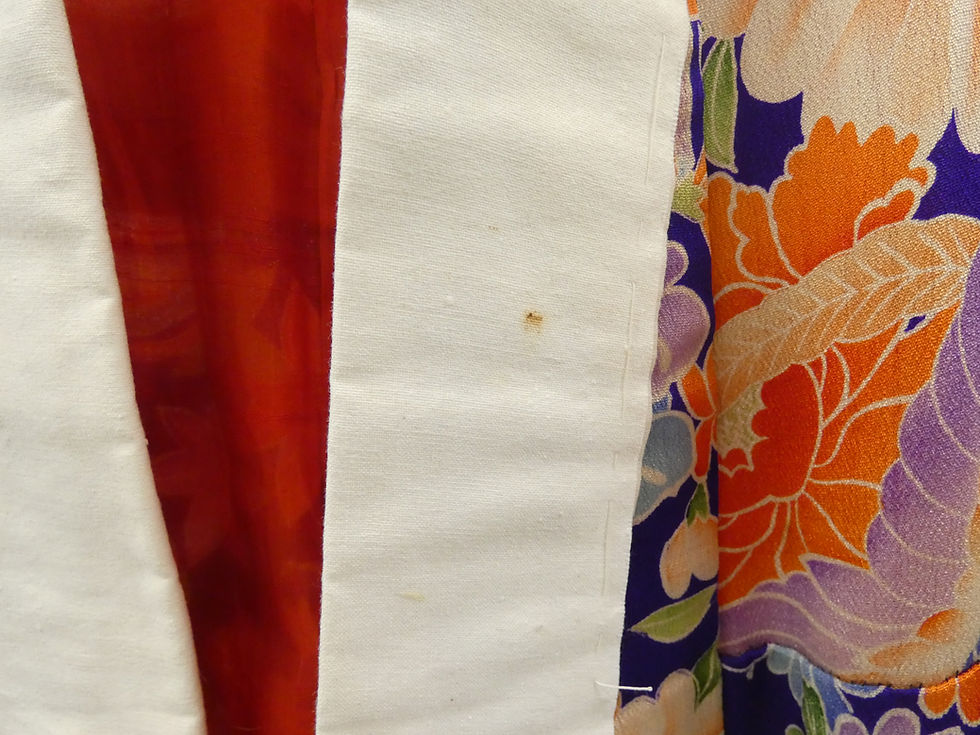 Thumbnail: ◇KWJ008 Antique Silk Undergarment (Juban), Blue