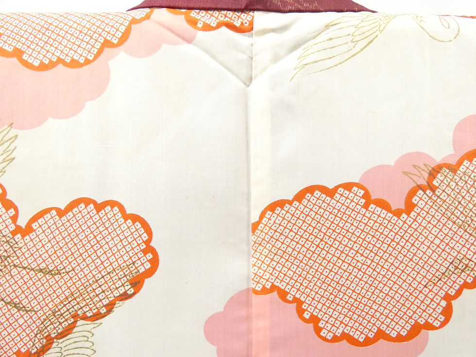 Thumbnail: ◇KWH065 Haori (Japanese jacket), lined, reddish, antique, polyester