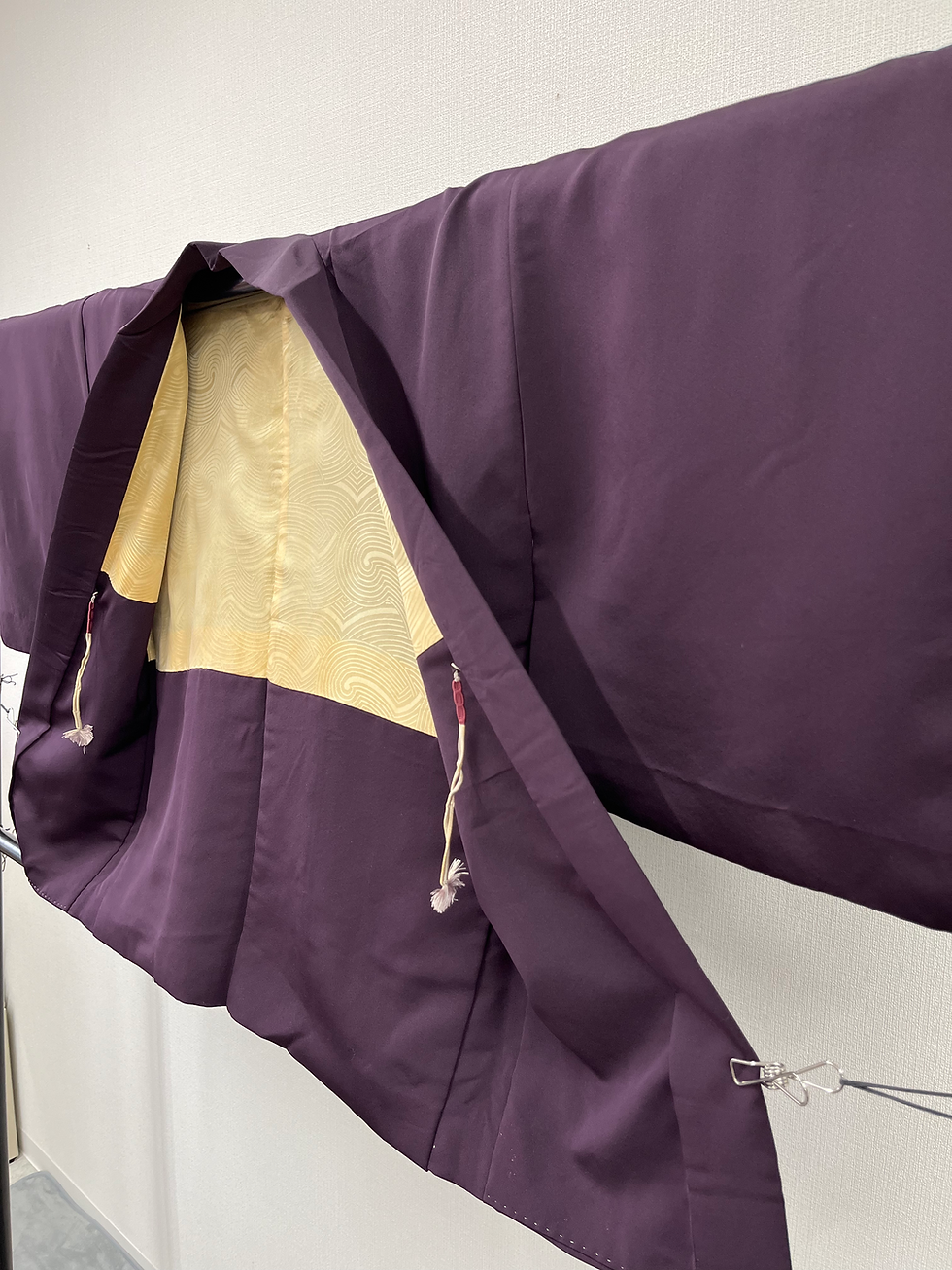Thumbnail: ◇KWH032 Haori (Japanese jacket), lined, with tie, purple, vintage, retro, Japanese clothing