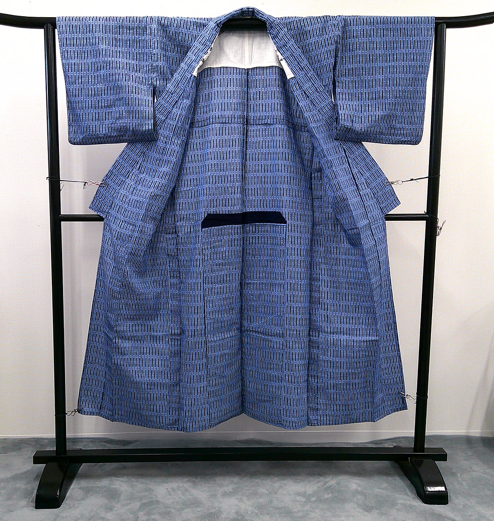 サムネイル： ◇KWY005 女性 浴衣 着物 祭り 花火大会 夕涼 青 和装 和服 中古 古着