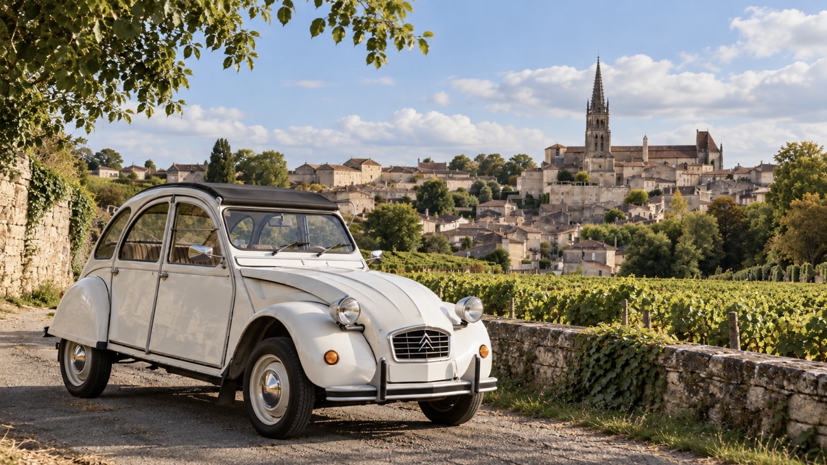 Voiture ancienne à Saint-Émilion