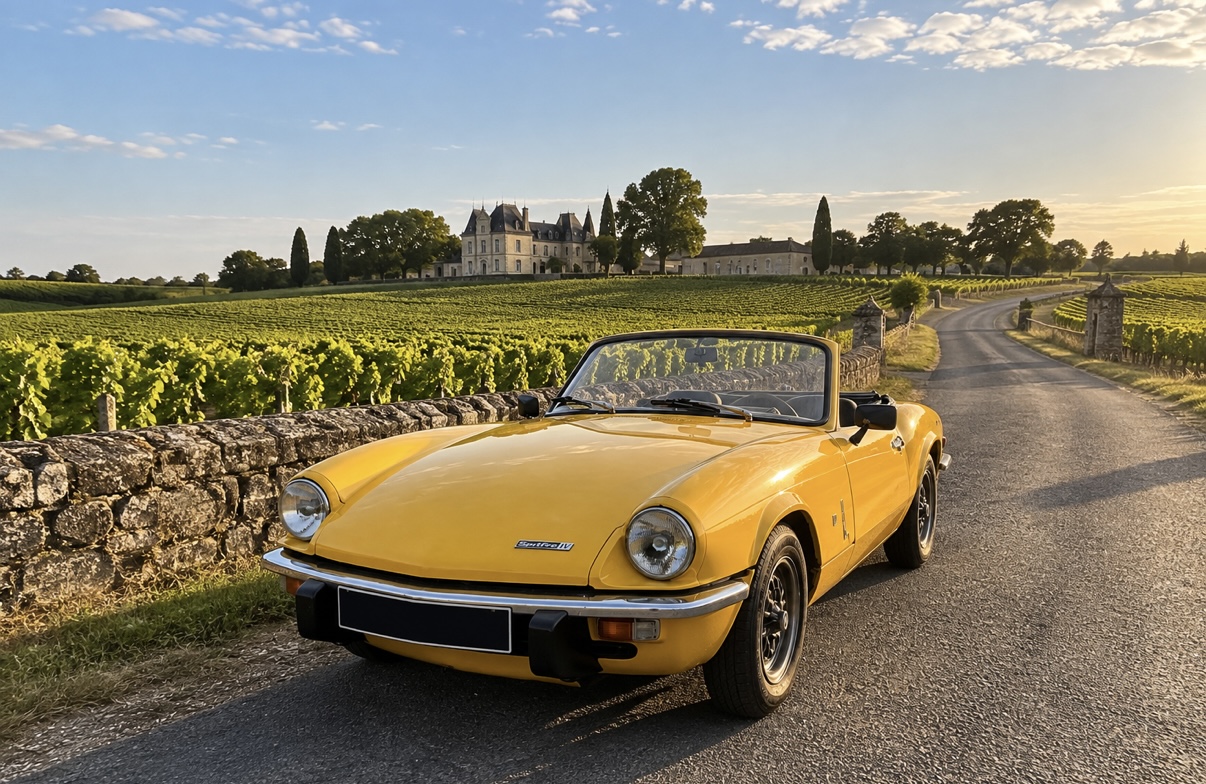 Voiture de collection dans le Médoc