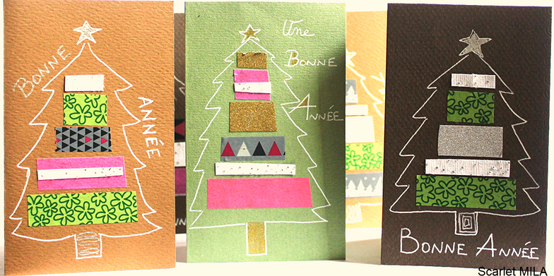 Faire une carte de bonne année avec du masking tape.