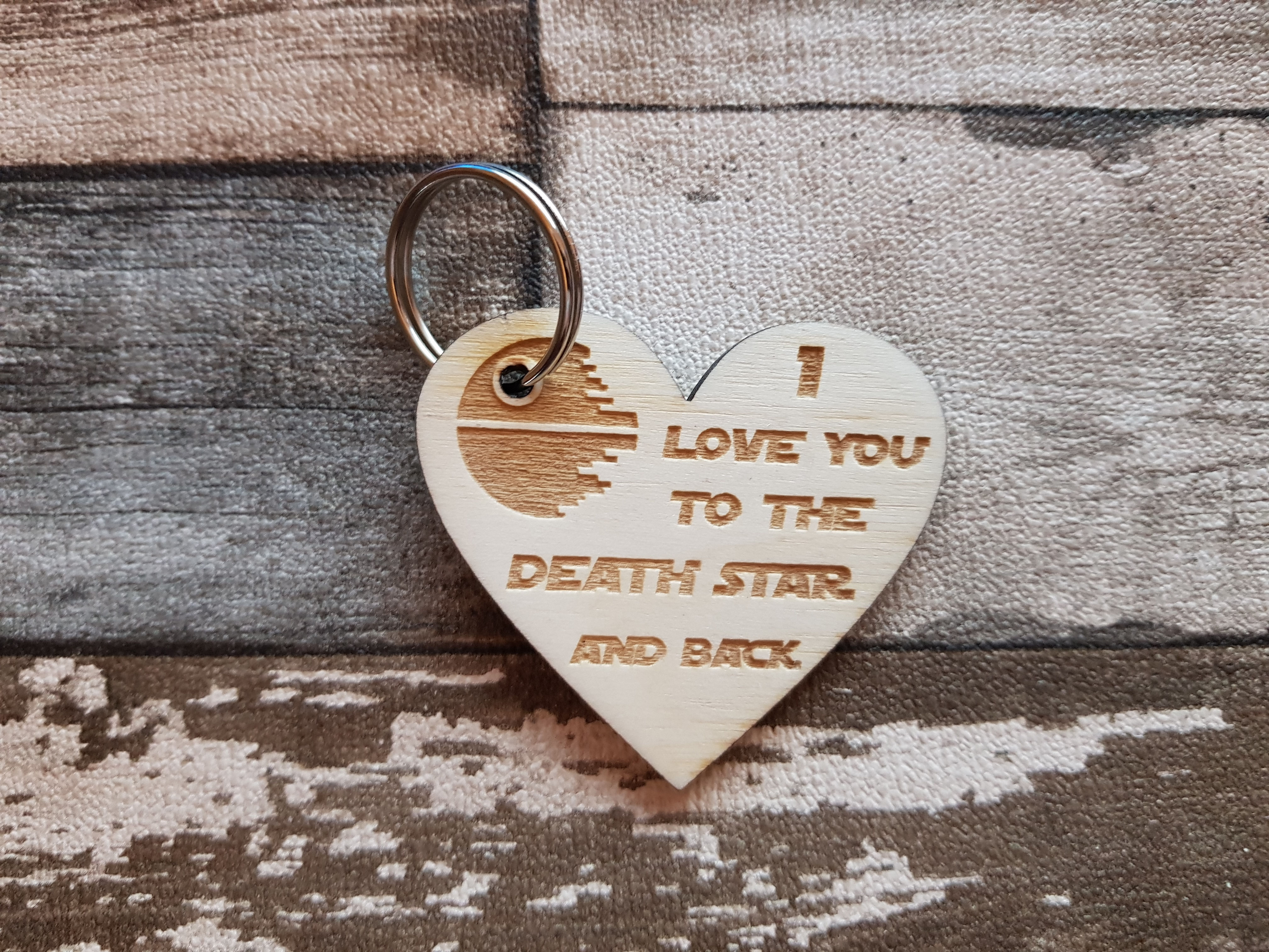 love you to the death star and back keyring
