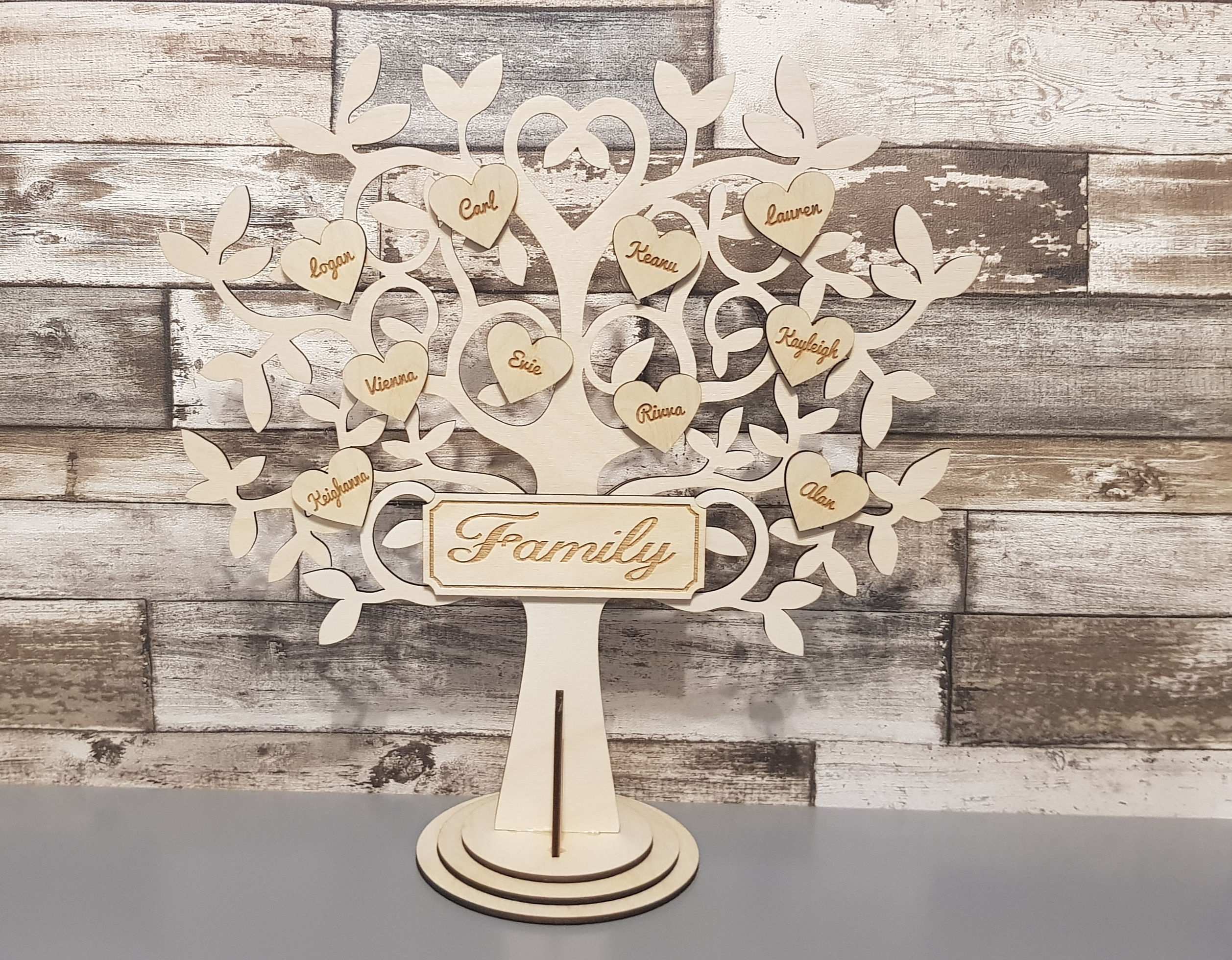 12 Inch family tree self standing with up to 10 embelishments