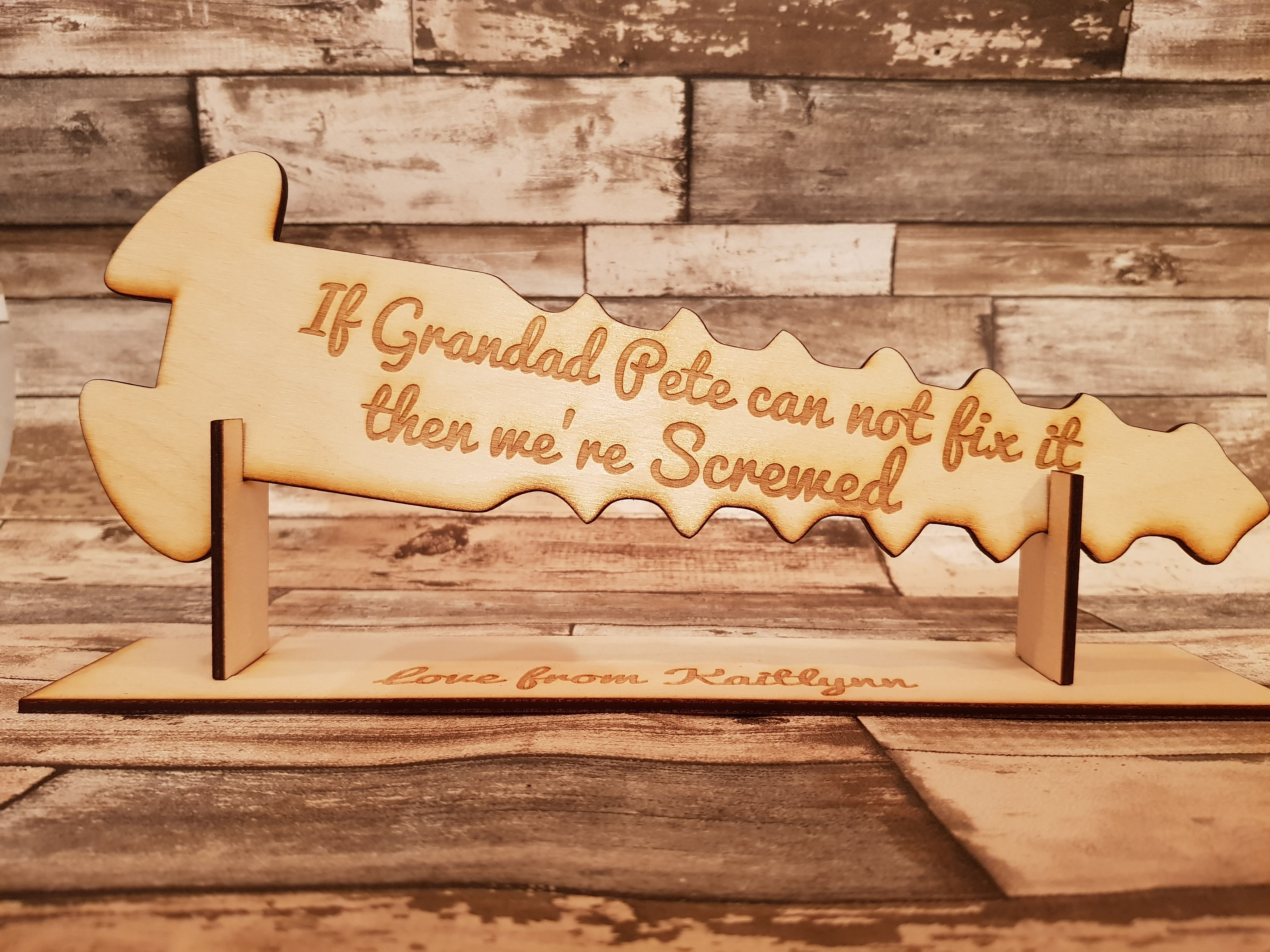 if grandad/dad cant fix it customised plaque