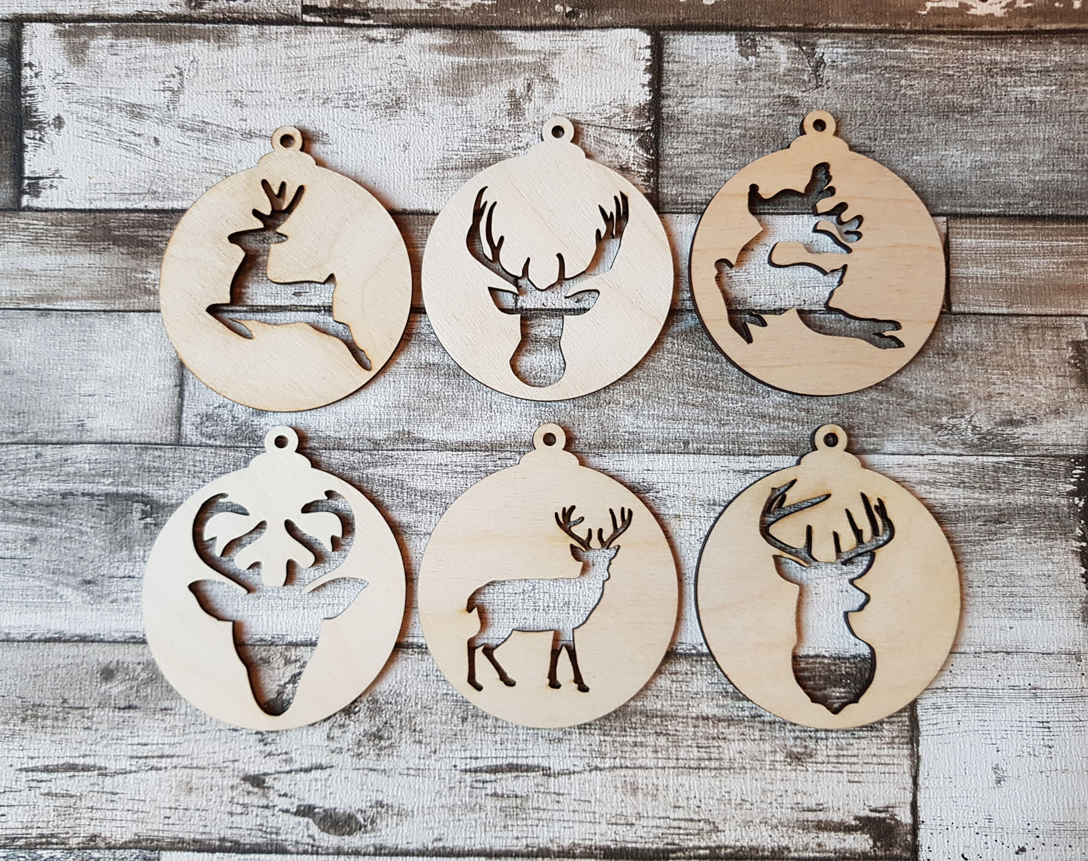 Stag bauble blanks wooden
