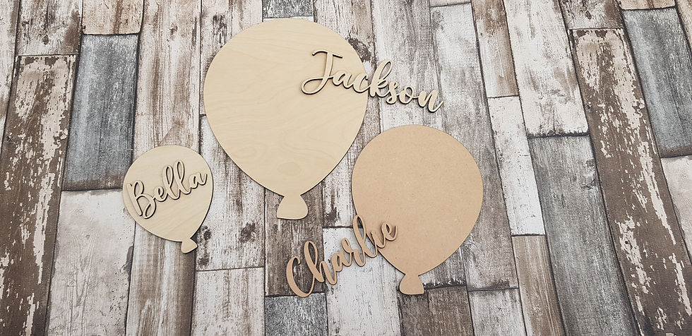 Thumbnail: balloon and name wooden craft blanks kit plaque sign