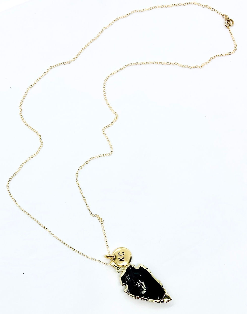 Thumbnail: Black Arrowhead Necklace with Charm