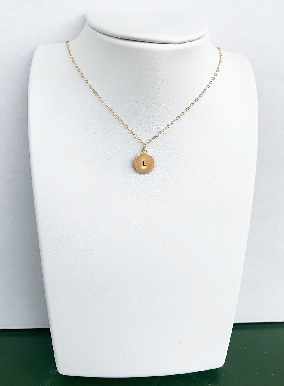 Thumbnail: Small Personalized Scallop Initial Necklace