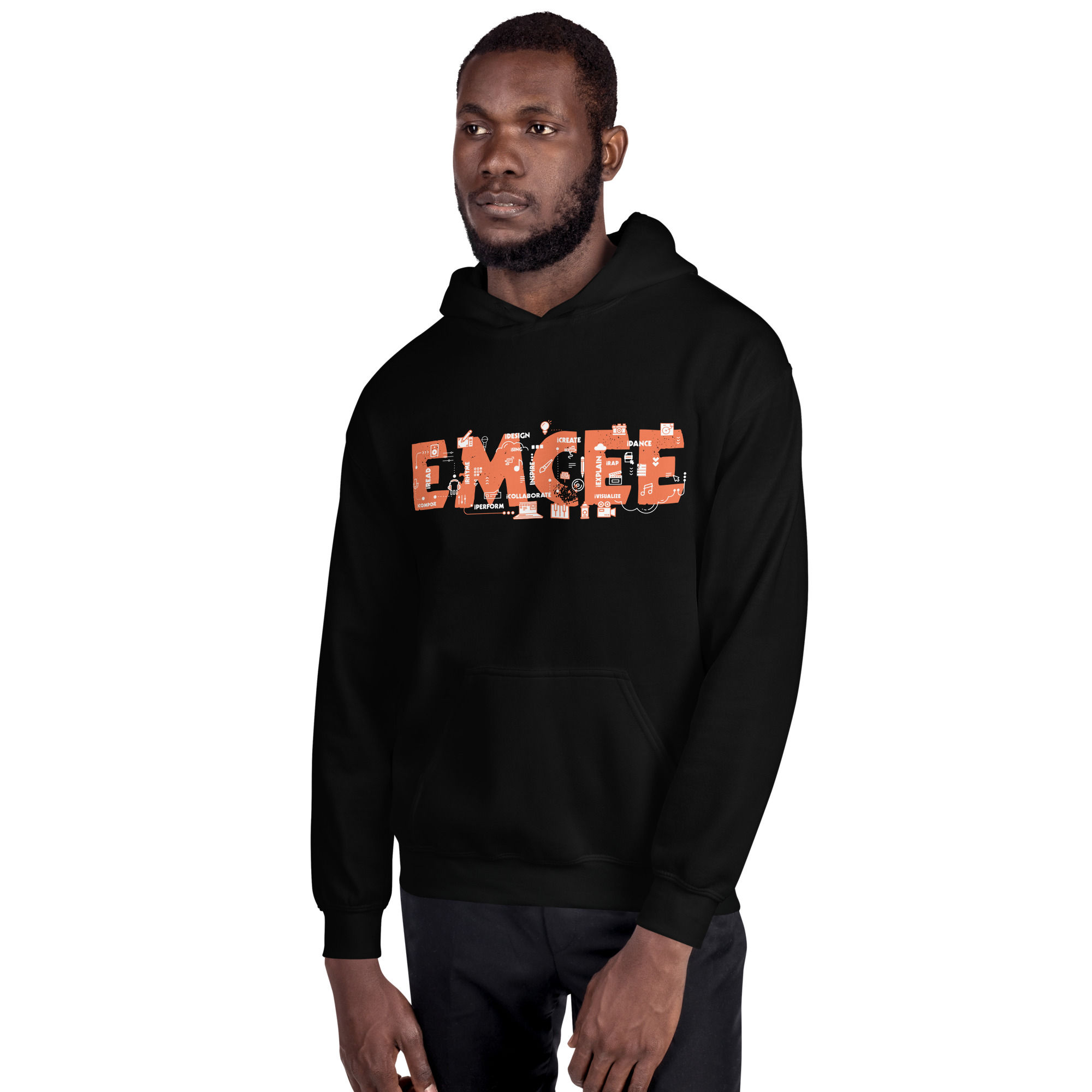 Emcee Hoodie in black.