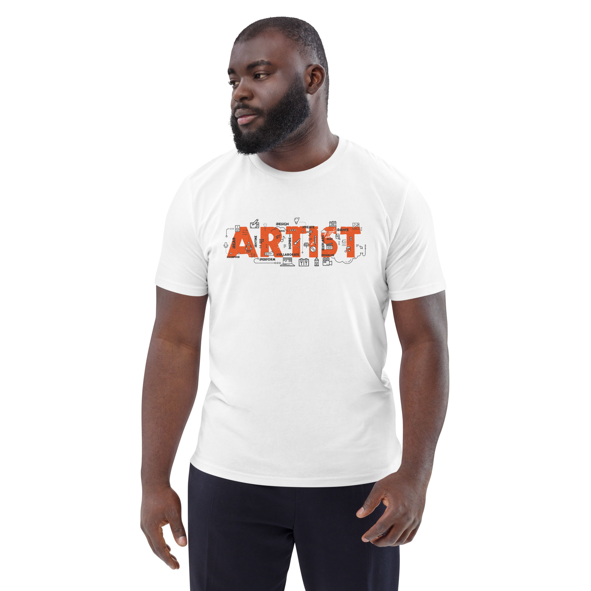 Artist t-shirt in white.