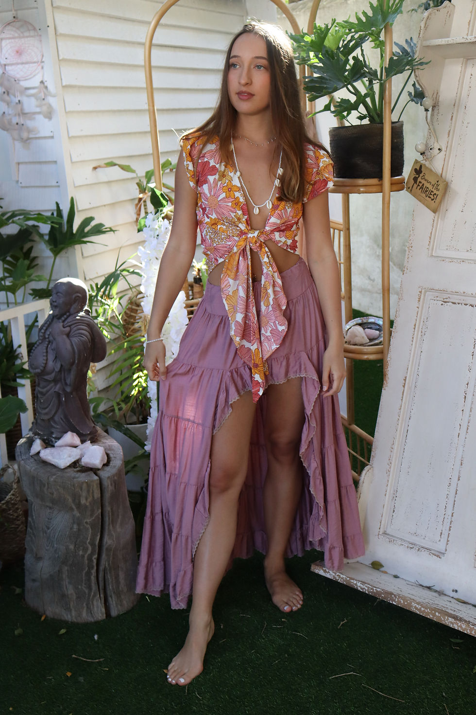 Thumbnail: floral boho tie top