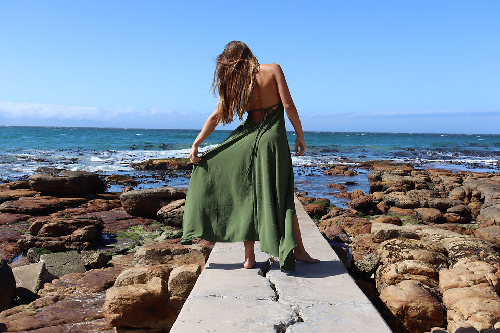 olive green boho halter maxi dress