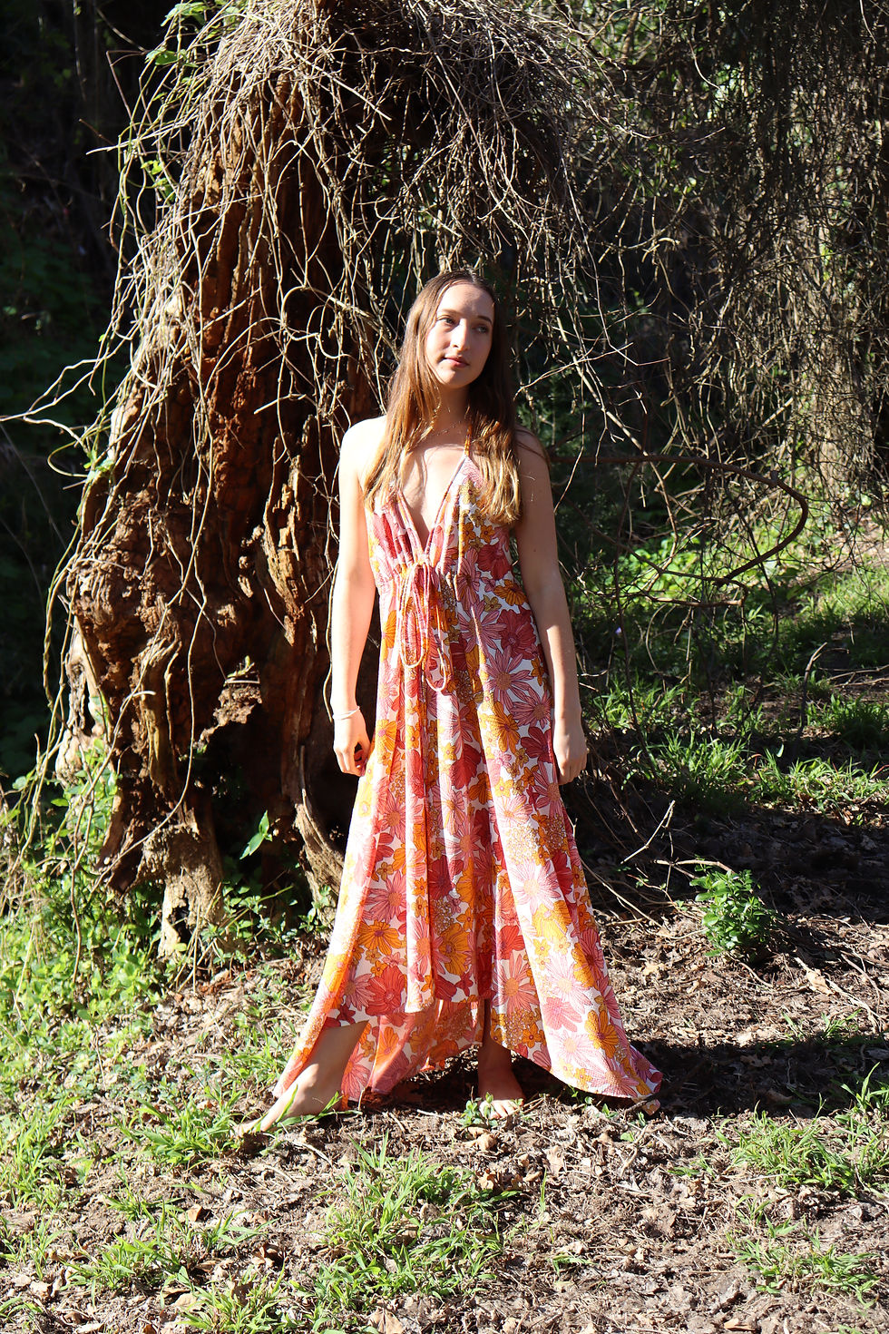Thumbnail: Boho Vibes floral Halter dress Autumn