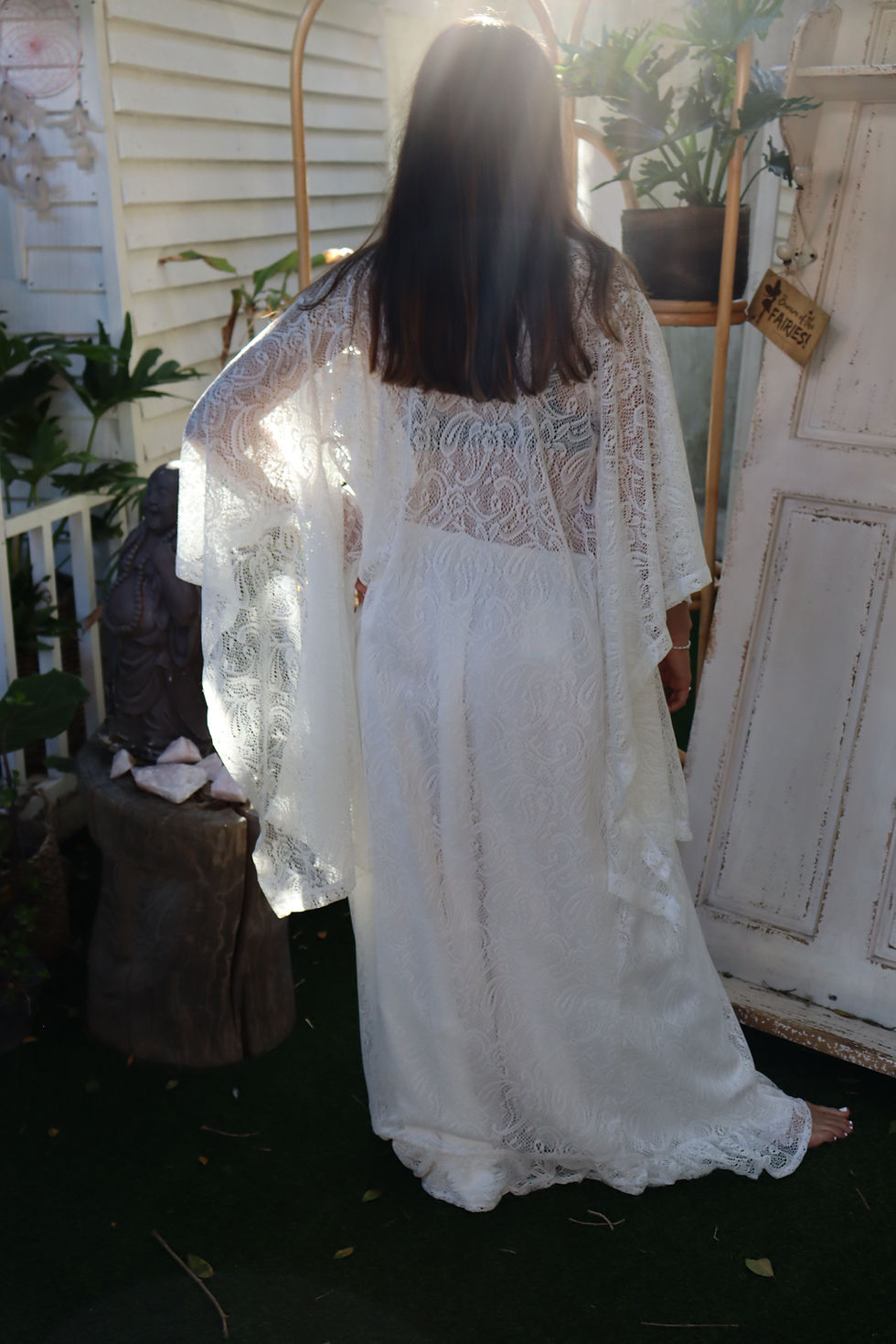 Thumbnail: White lace Boho kimono