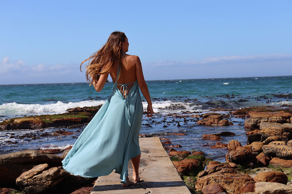 light blue boho halter maxi dress