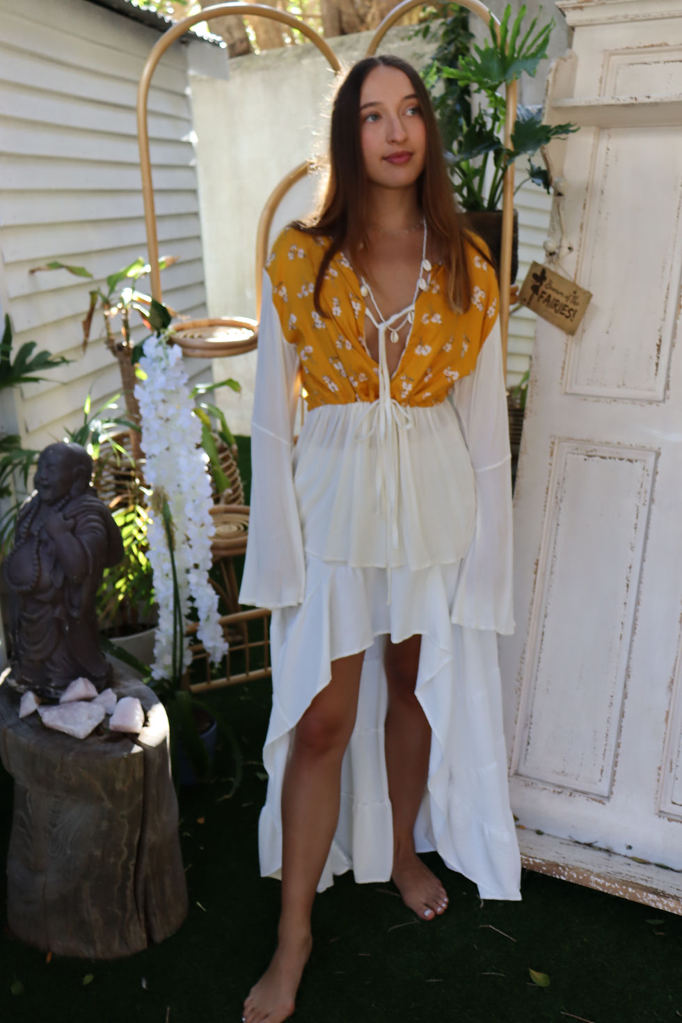Thumbnail: yellow and white gypsy top