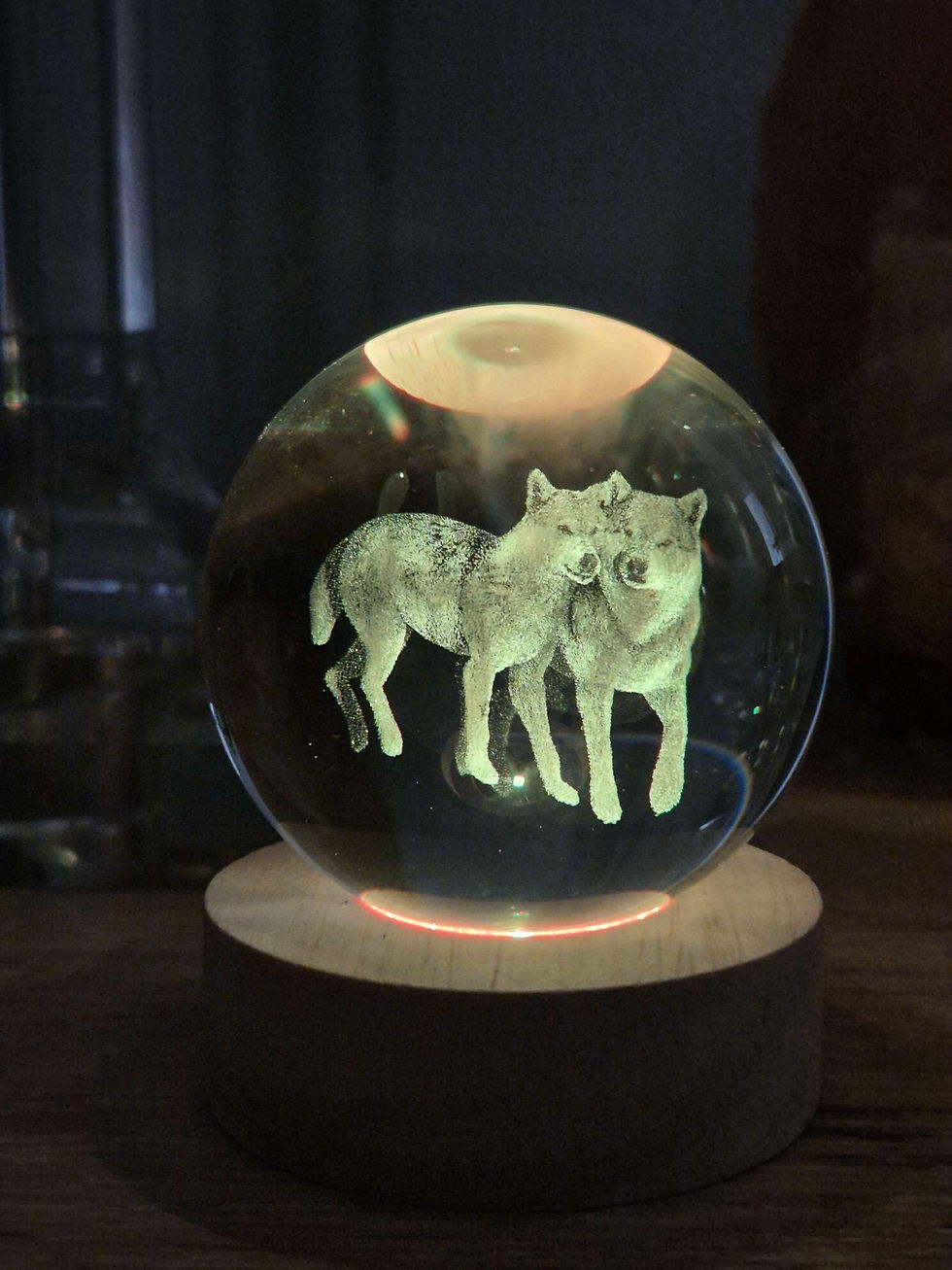 wolf night globe