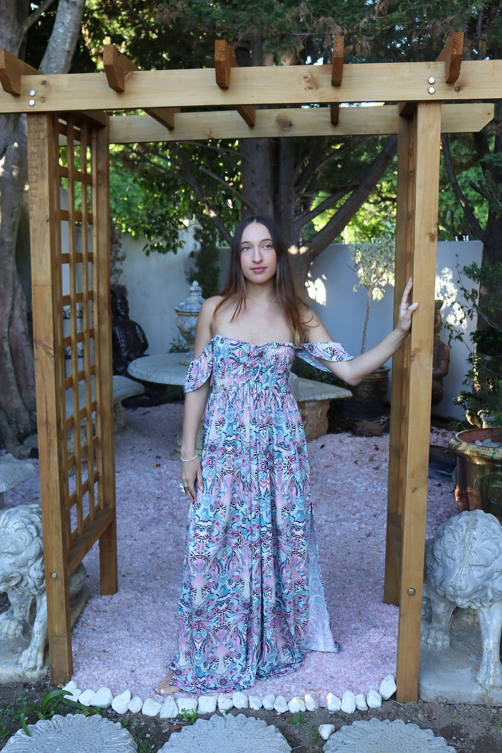 tribal print boho maxi dress