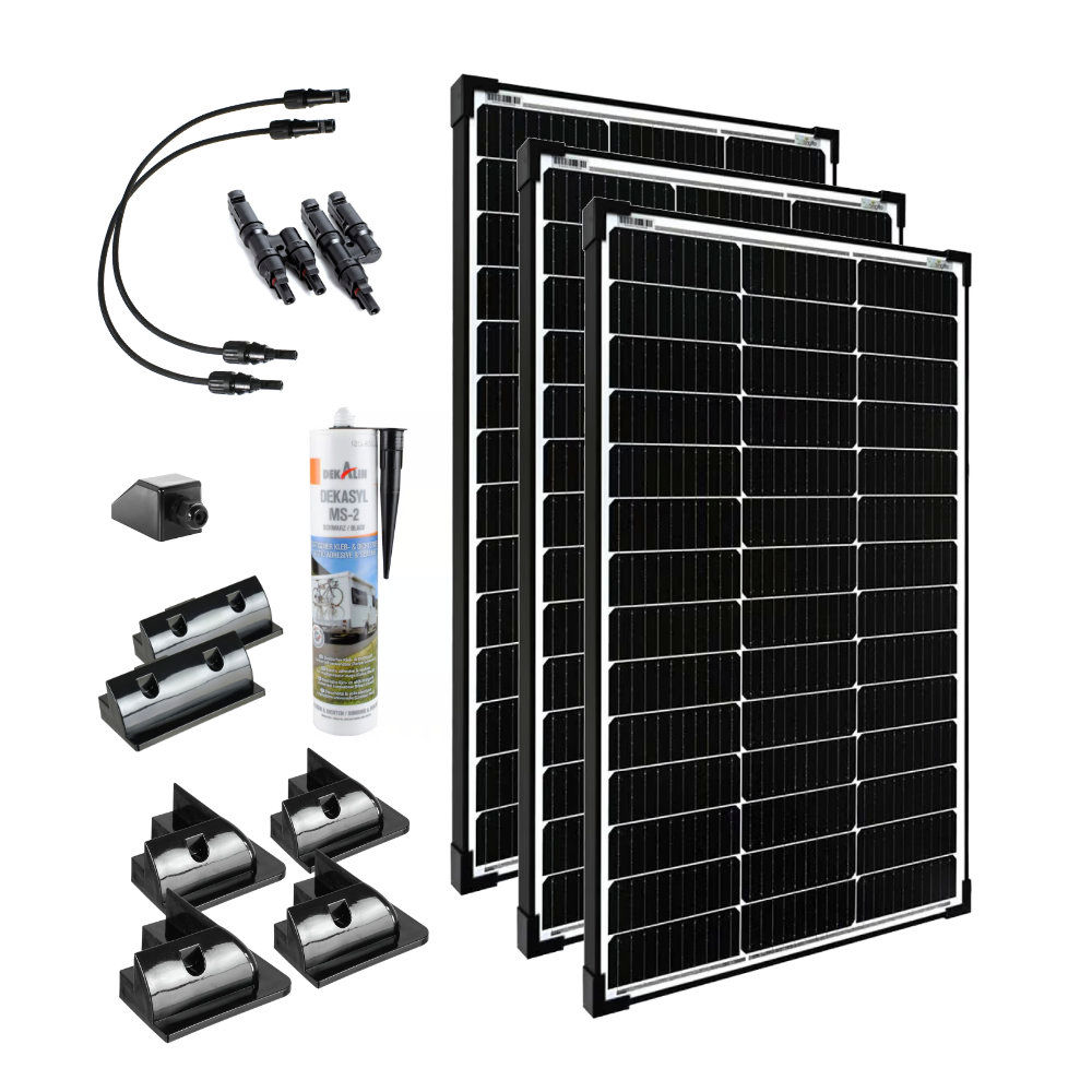 100W Solarmodul MONO Black Frame