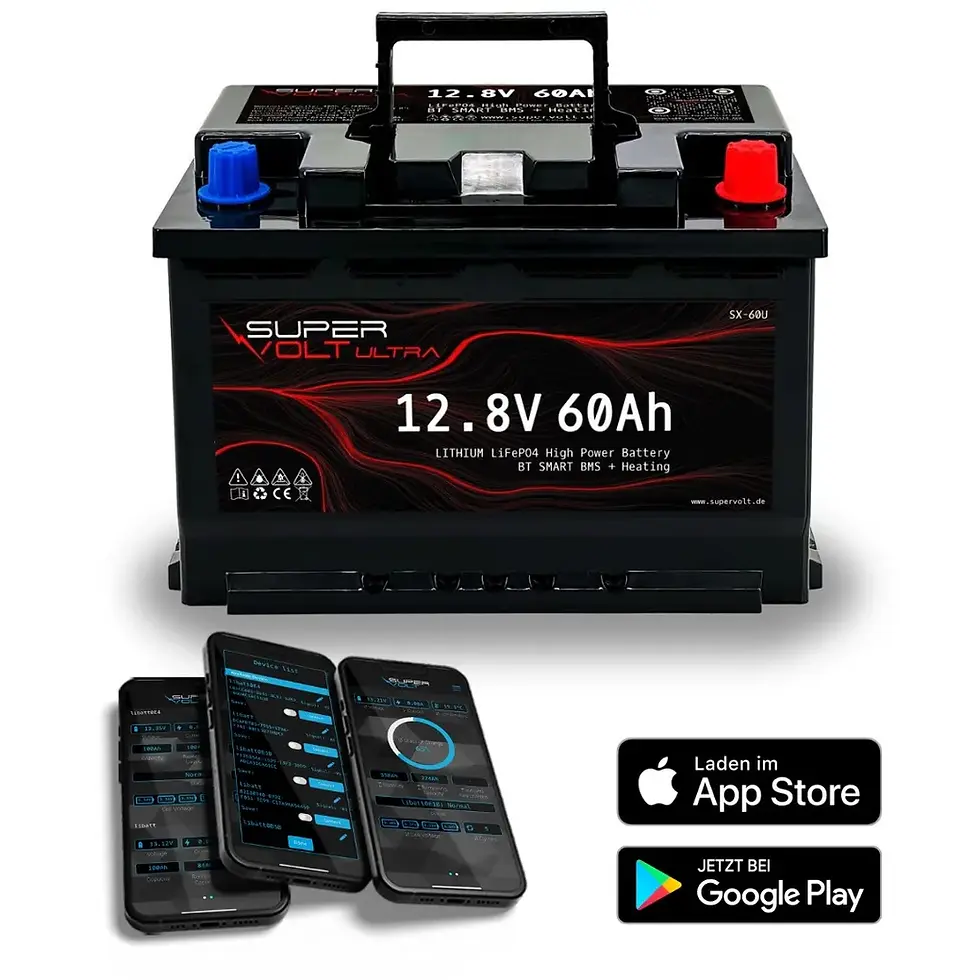 Miniaturbild: Supervolt LiFePO4 100Ah 12.8V Lithium-Batterie