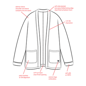 Technical Sketch: Open Cardigan
