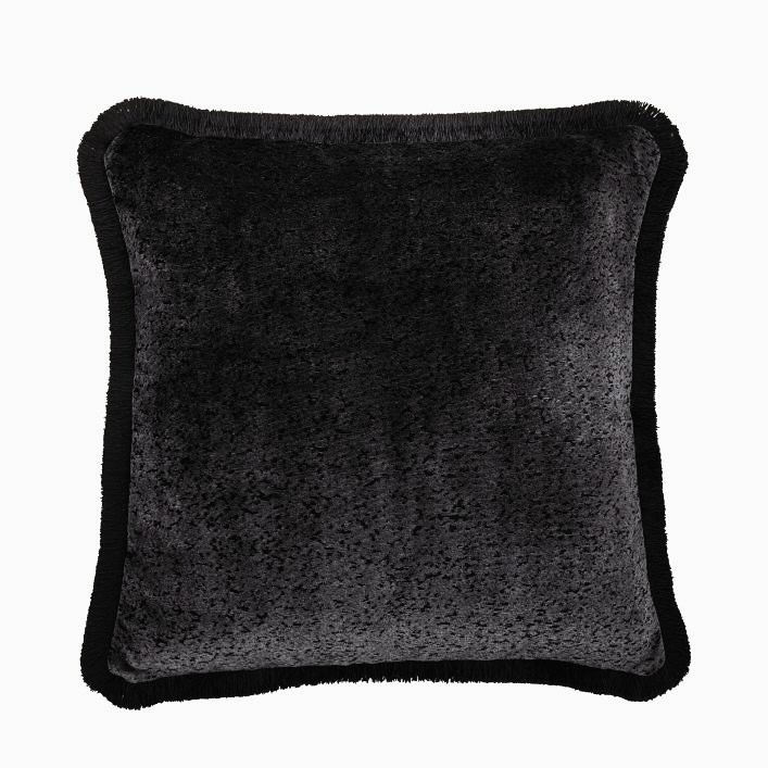 Thumbnail: Fringed Mottled Velvet Cushion Covers