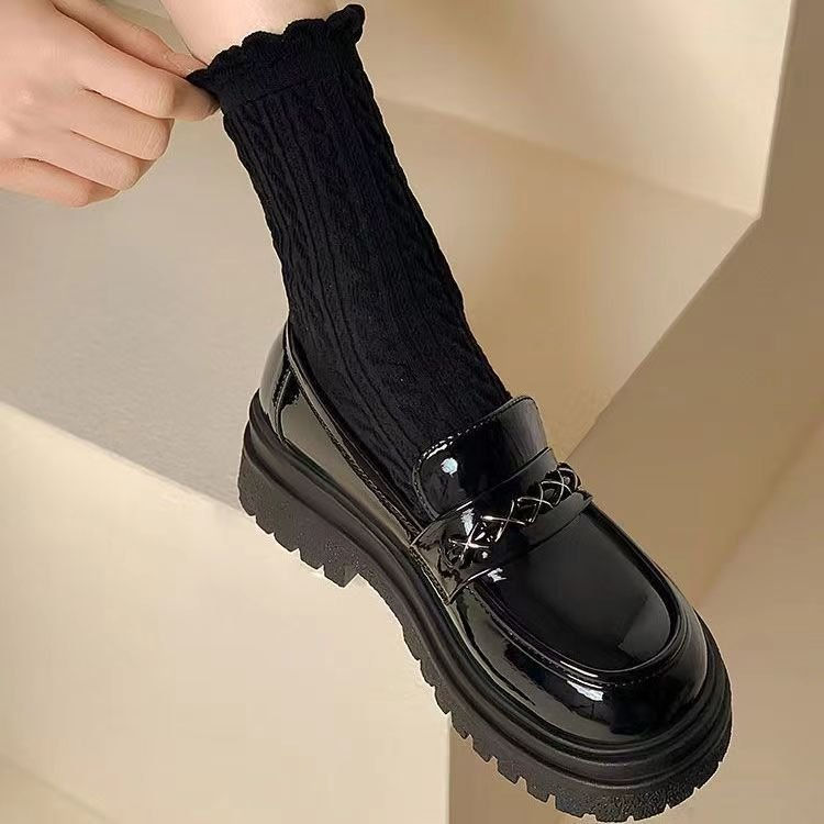 Thumbnail: Korean Style Chunky Loafers for Women Breathable Platform Shoes