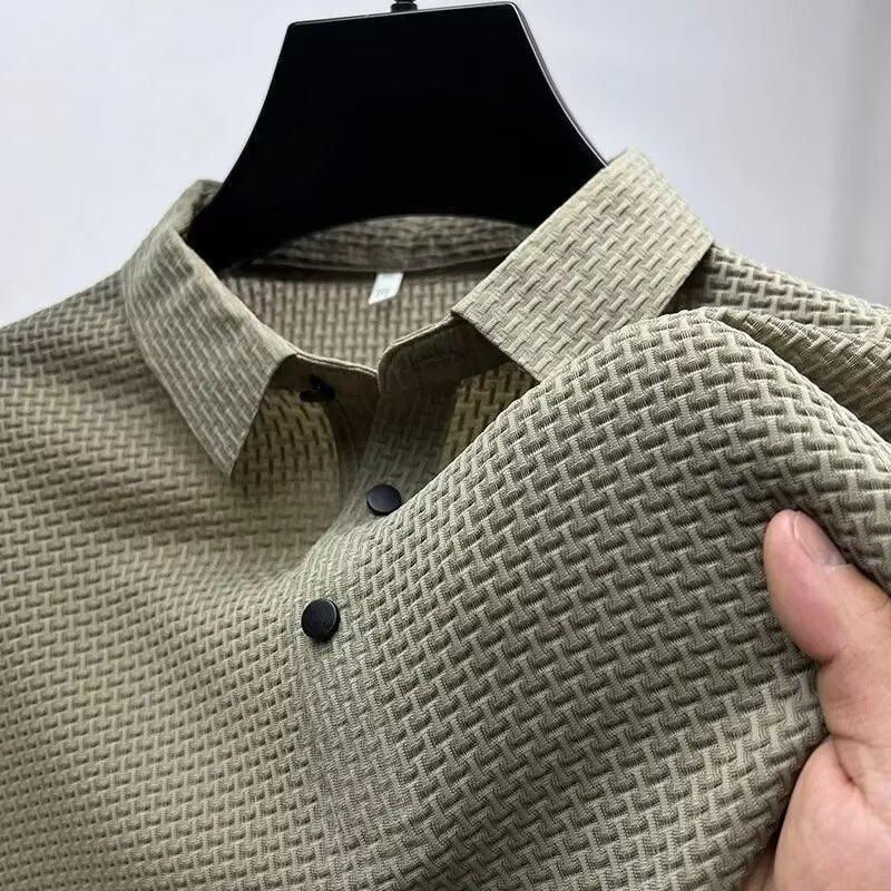 Thumbnail: Men's summer silk-polyester polo shirt