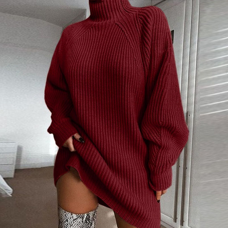 Thumbnail: Knitwear Turtleneck Sweater Dress