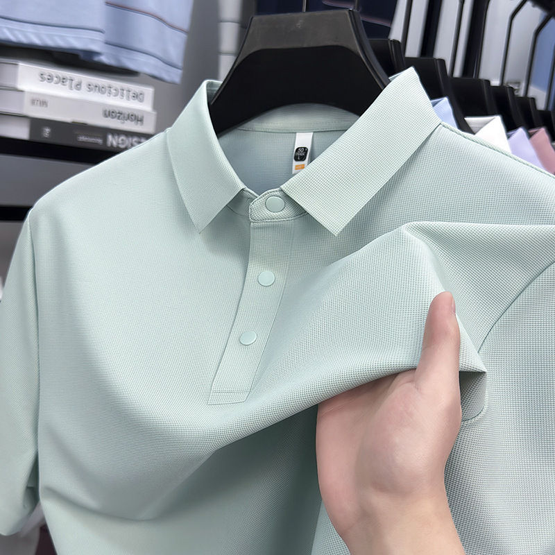 Thumbnail: Men's Antibacterial Seamless Silk POLO Shirt