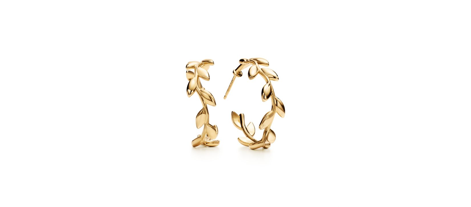 Olive Leaf Hoop Earrings