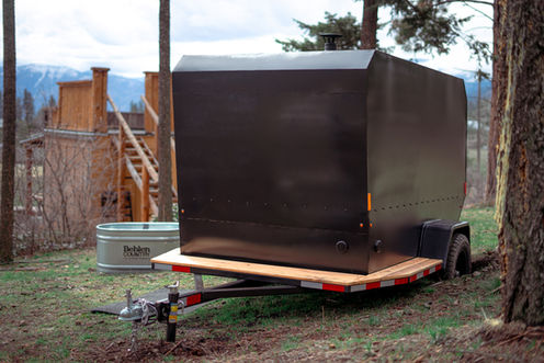 Overland Sauna, off-road sauna, mobile sauna, 6 person sauna, cedar sauna, Kelowna sauna, sauna rental