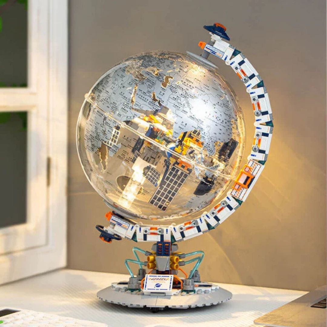 Globo y estación espacial 3D