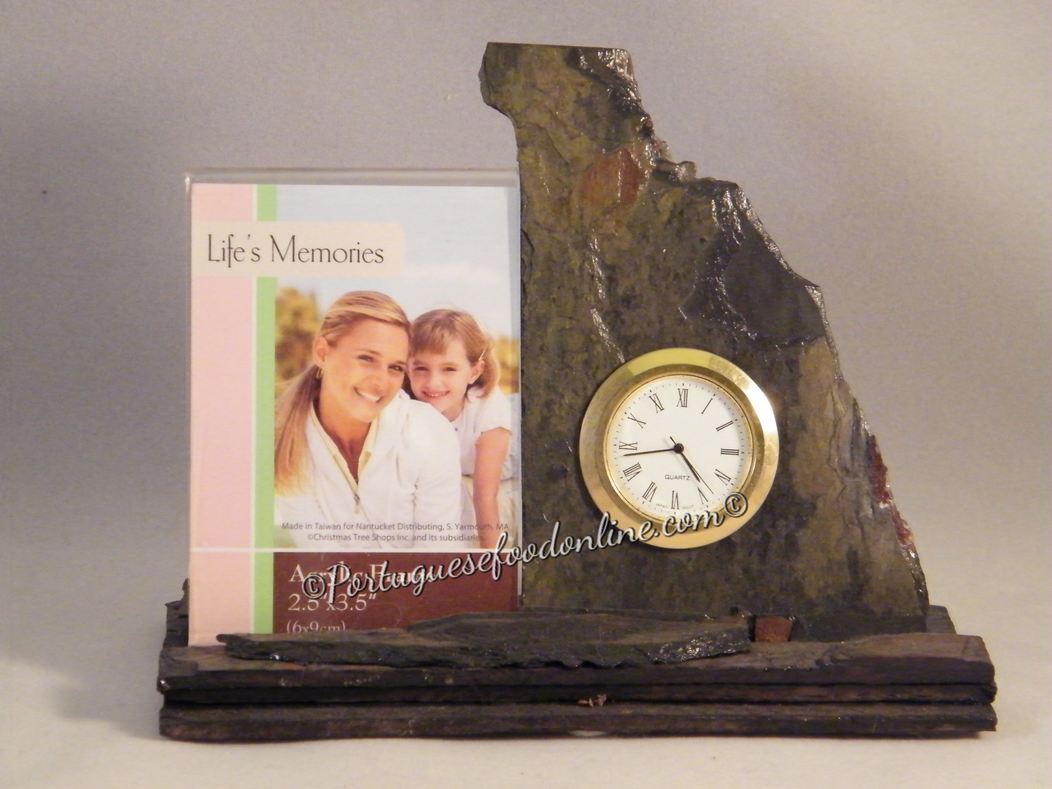 Wood Clock w/ Photo Frame