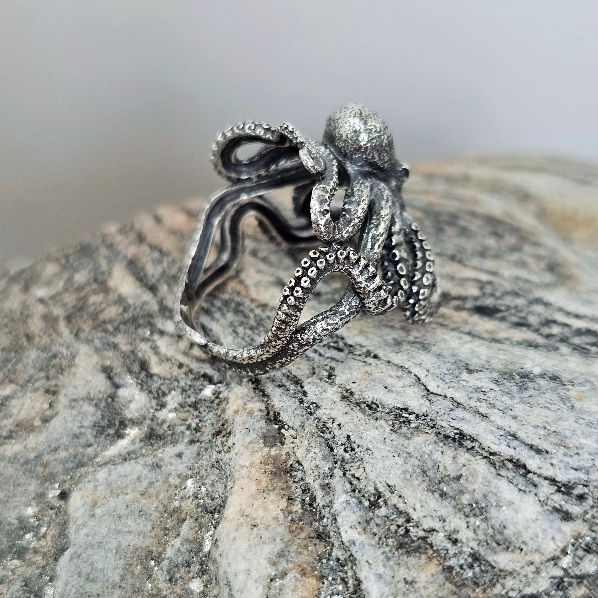 Thumbnail: Sterling Silver Octopus Ring